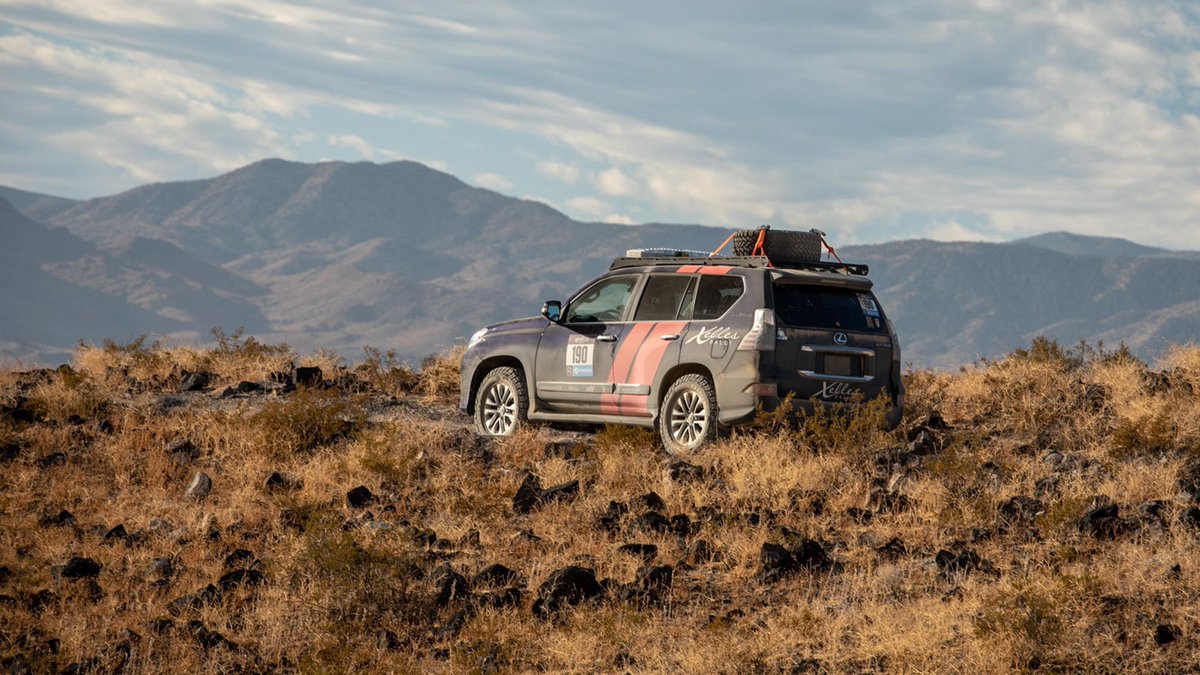 Lexus's tweet photo. Congrats to Team @thexelles on taking the win in the #4x4 Class and the #BoneStock Award. That's right! Bone stock #LexusGX 460. @RebelleRally https://t.co/nUWbmrznq2