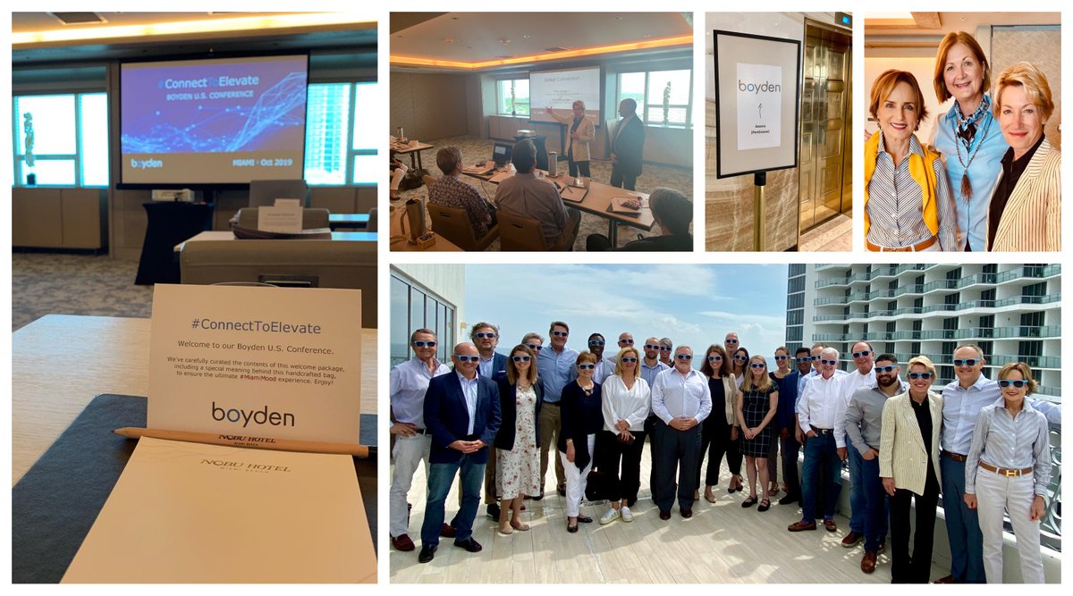 BoydenUS's tweet photo. In the spirit that defines Boyden β collaborative, astute, enterprising and worldwise β our Partners across the U.S. gathered in #Miami for our #Boyden U.S. National Mtg 2019 under the theme #ConnectToElevate. Proudly sharing photos from our impactful time together on Day 1 https://t.co/WJQ1vhLMCJ