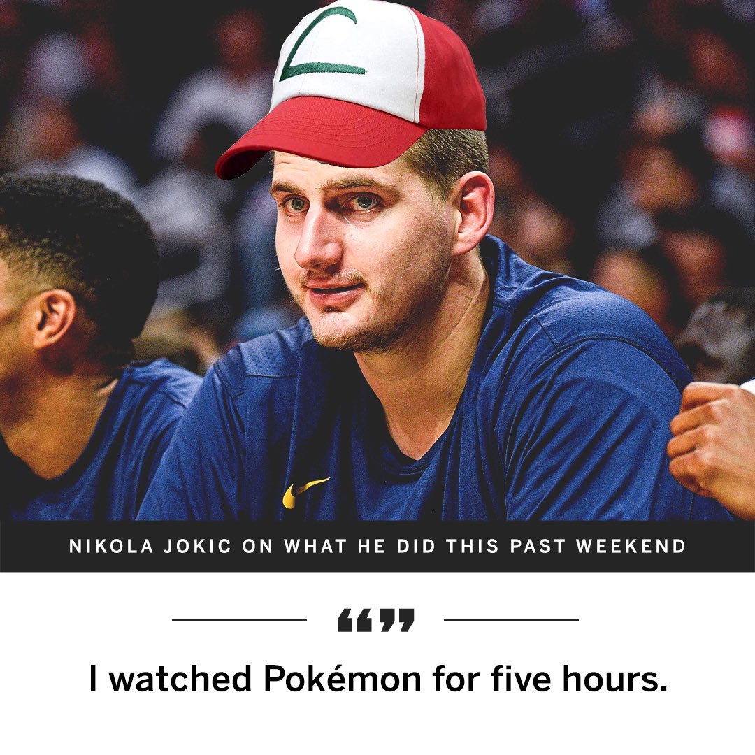 ESPNNBA's tweet photo. Joker spent his weekend being the very best like no one ever was. https://t.co/FFCVgxkFti