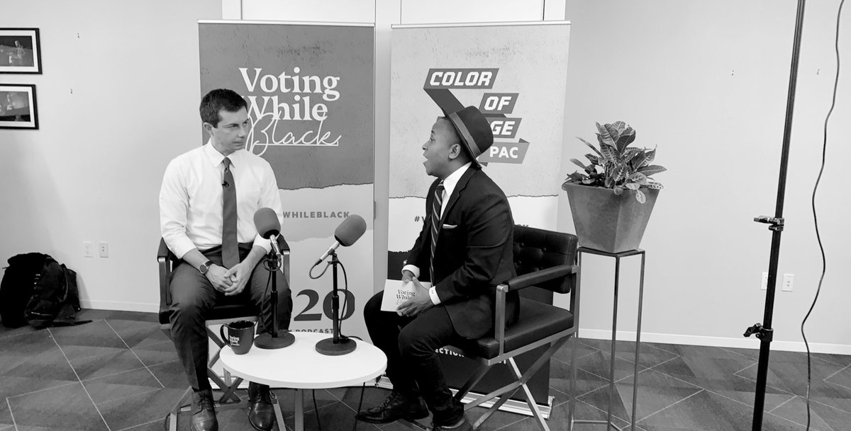 ninasophia81's tweet photo. .@PeteButtigieg joins a conversation with @rashadrobinson for @ColorOfChange’s #VotingWhileBlack podcast. Topics included his approach to tackling system racism through the Douglass Plan and Black folks who have influenced his life. Should be hitting the airwaves very soon!! https://t.co/P0atzWLaUq