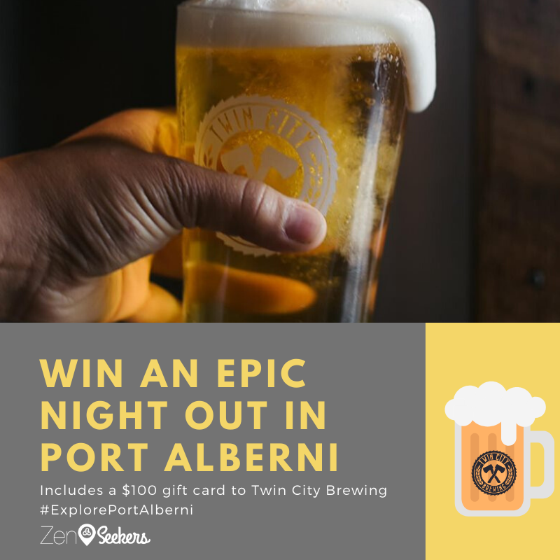 - G I V E A W A Y - 
How about an epic night out to #ExplorePortAlberni?

Win $100 to Twin City Brewing!
 
Here are the rules: 
1. Follow <a href="/ExploreAlberni/">Explore Port Alberni</a> <a href="/TwinCityBrewing/">Twin City Brewing</a> <a href="/ZenSeekers/">ZenSeekers</a>.
2. Retweet &amp; let us know what's on the menu: zenseekers.com/story/building… Contest ends Oct 24