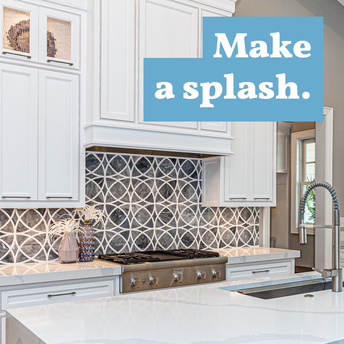 SierraCustom's tweet image. Use your backsplash to make a statement.