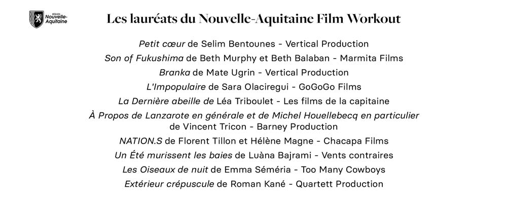 fifib33's tweet photo. [LAURÉATS DU NOUVELLE AQUITAINE FILM WORKOUT]

@NvelleAquitaine
#FIFIB2019 https://t.co/3zPeSkeHjQ