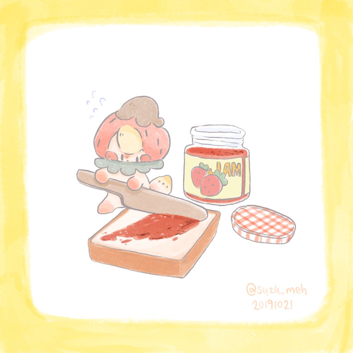 ササクラ ジャム イラスト 絵 絵描き 癒し かわいい ジャム いちご メーとスズメの友達 ササクラ ジャム イラスト 絵 絵描き 癒し かわいい ジャム いちご メーとスズメの友達