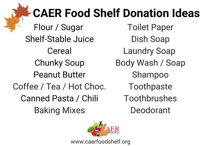 CAERFoodShelf's tweet photo. Interested in doing a food/product drive for CAER? Here's a few donation ideas! https://t.co/Grms3pghN5