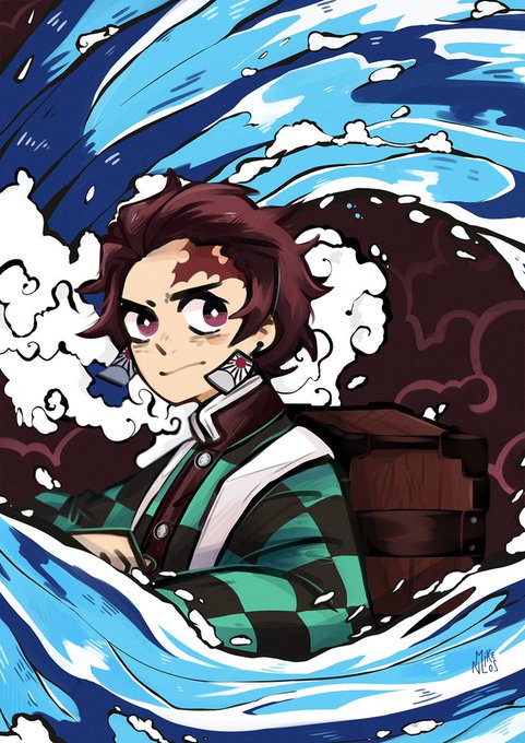 ✦ mike -さんがTwitterに投稿した竈門炭治郎(鬼滅の刃)のイラスト。