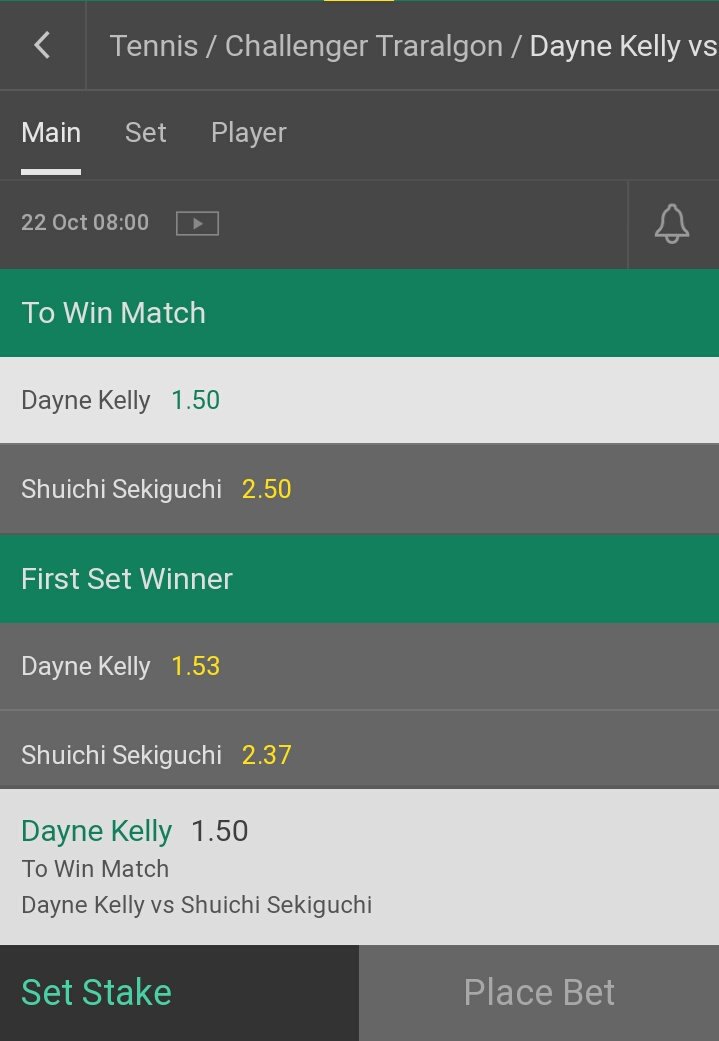 Challenger Traralgon 

Dayne Kelly Vs shuichi sekuguchi

Dayne Kelly to win @ 1.50

#bettingtips #tipsterhere #CPL19 #Tennis #Challenger #Australia #australiassweetheart #itf #bettingexpert #tennistips