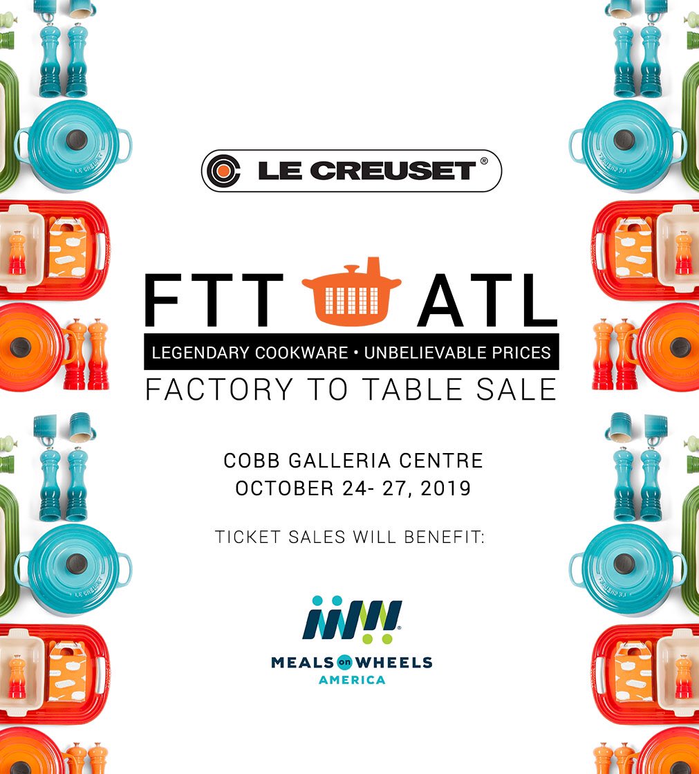 The factory to table sale is coming back to Atlanta and its this weekend. I have a discount code for you to use before you buy tickets. jessicashops.com for all info / links - including why you can’t miss this one. <a href="/lecreuset/">Le Creuset</a>  #iloveatlanta #shopping #deals #savings