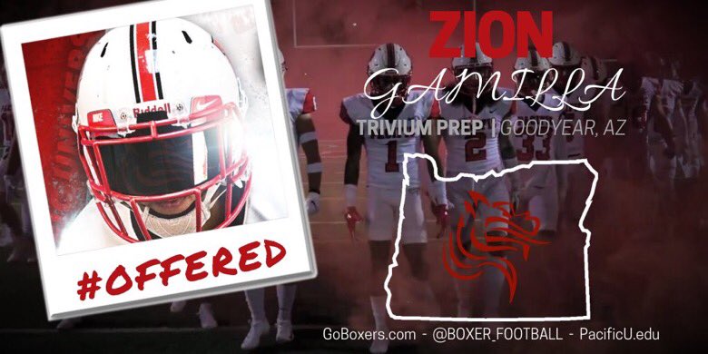 ZGamilla's tweet photo. Blessed to recieve an offer to continue my academic and athletic career at Pacific University! Thanks to @mspencer13 @Coach_Gilgan @TriviumFootball https://t.co/Uk9hCycHCh