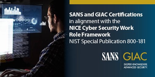 CertifyGIAC's tweet photo. Check out our interactive NICE Framework work role mapping for help with matching job roles with certs and training: https://t.co/pyT8gVZTWn #giac #giaccertifications #infosec #cybersecurity #niceframework https://t.co/KytF5CEad0