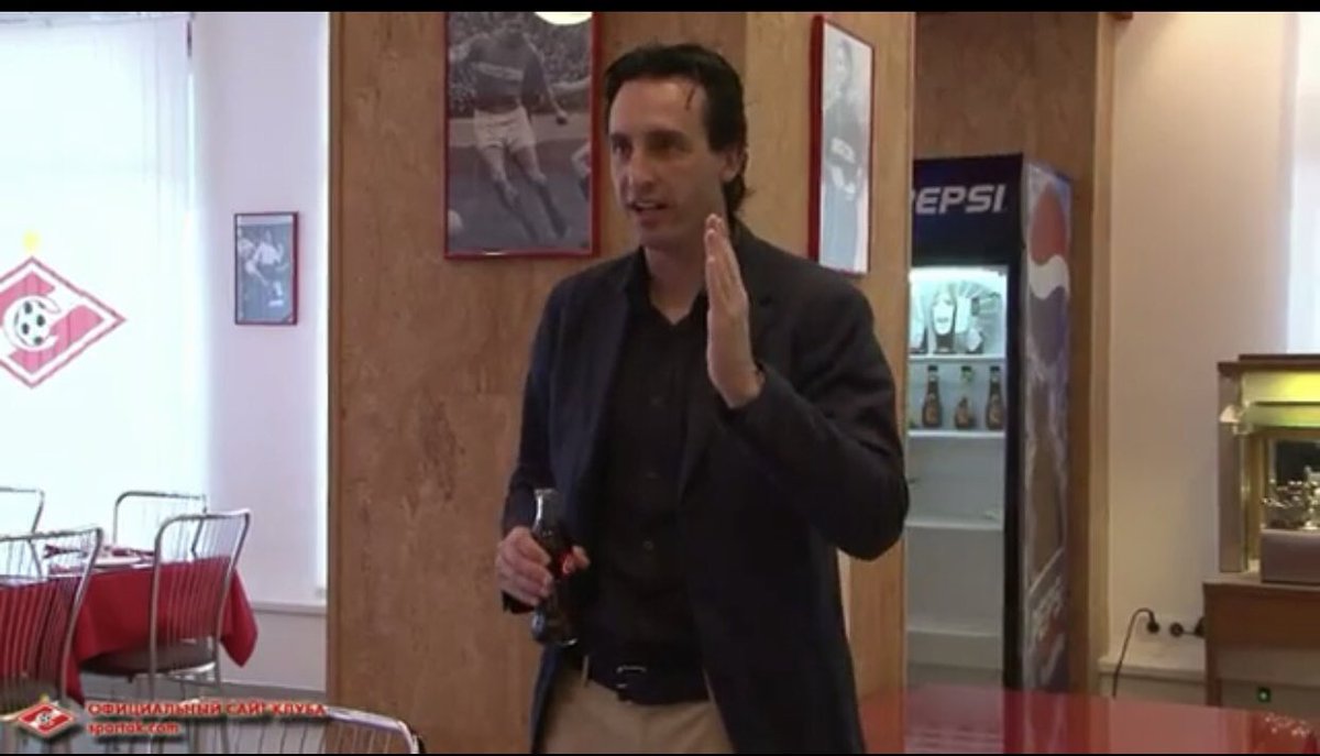 Unai’s disastrous spell in Russia started from his first day, when he was filmed drinking Coke in front of a Pepsi sign. Pepsi were one of Spartak’s biggest sponsors.
