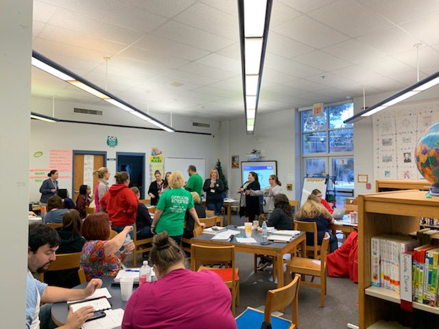 cabellelem's tweet photo. Academic specialists working with teachers on LETRS! Making our students better readers and spellers!!! @cabellelem @cabellschools https://t.co/990f1w0i0Q