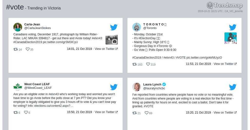 #vote is now trending in #Victoria

trendsmap.com/r/CA_VIC_jkmnhb