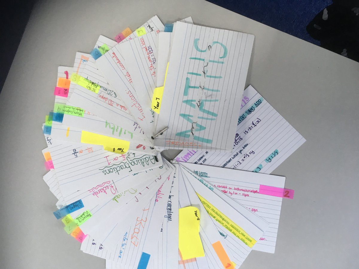 CDSMaths's tweet photo. It's Half Term Test revision time at CDS. Here is a fantastic revision idea produced by one of our conscientious year 9 students. #revise #mathsmodelling #excellence https://t.co/DNo8mqIPrK