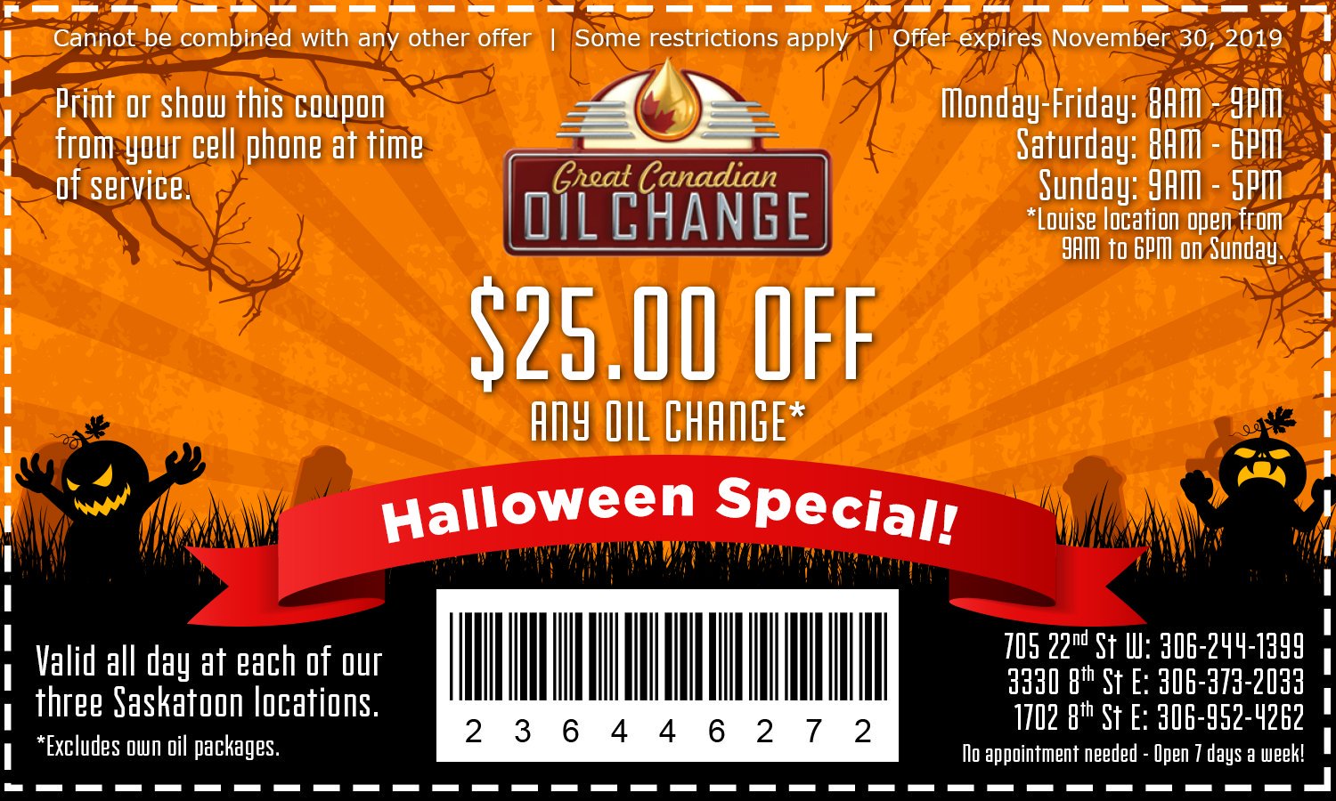 Great canadian oil change cheap coupon