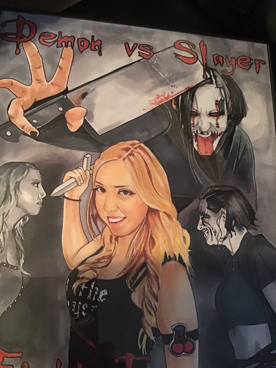 Karma_Kills_836's tweet photo. Hey guys ππβοΈπ #EpicMailCall today from @maria_tattoo13 my Awesome Demon Vs Slayer commission π
It is even more epic in person as always Maria captured the emotion of my favorite fued & I canβt thank her enough so hope you like it @WeAreRosemary @AllieWrestling @DemonxBunny https://t.co/JRAS6B4rNE