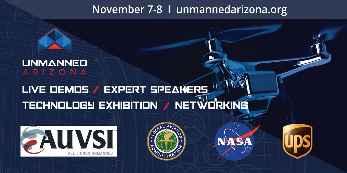 AeroArizona's tweet photo. THERE'S STILL TIME!! You won't want to miss our high-level speakers, exhibitors and sponsors!!  Register Now: https://t.co/LjUZccW3cP

Live Technology Demos I High-profile Speakers I Exhibitors
Tours I Networking I Free Workshop https://t.co/y4m7POvXCz