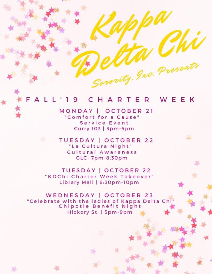 UNT_KDChi's tweet photo. Make sure to join us this week, as we celebrate our charters! 💖🐧🎉 OUA OUA 💕👏🏼 #charterweek #KDChi #UHIL https://t.co/hN13DN5uOs