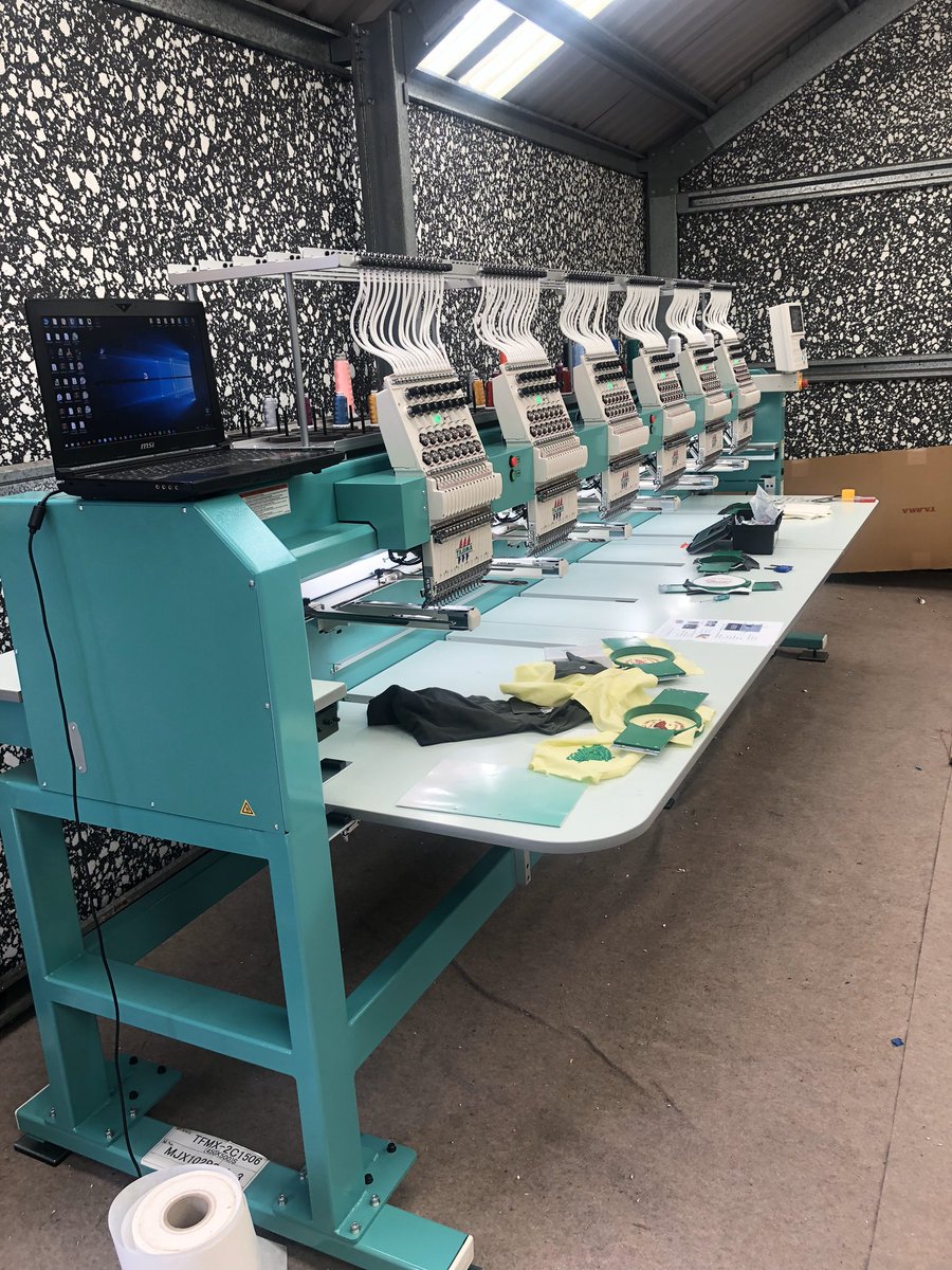 GroupEmbroidery's tweet image. Another new #Tajima install. Large area 6 head giving our customer 490mm wide back logo possibilities. #multihead #embroidery full specifications at tajimauk.co.uk