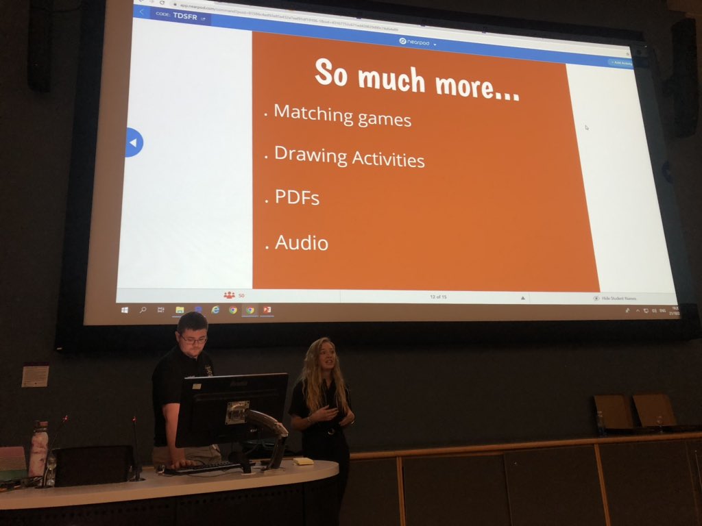 #StillLearning such an interesting presentation by @Mr_T102 and <a href="/missaitken98/">𝕄𝕚𝕤𝕤 𝔸𝕚𝕥𝕜𝕖𝕟</a> about <a href="/nearpod/">Nearpod</a>.. something I’d never heard of before but now something I’d like to try☺️ #TELme #TELfest