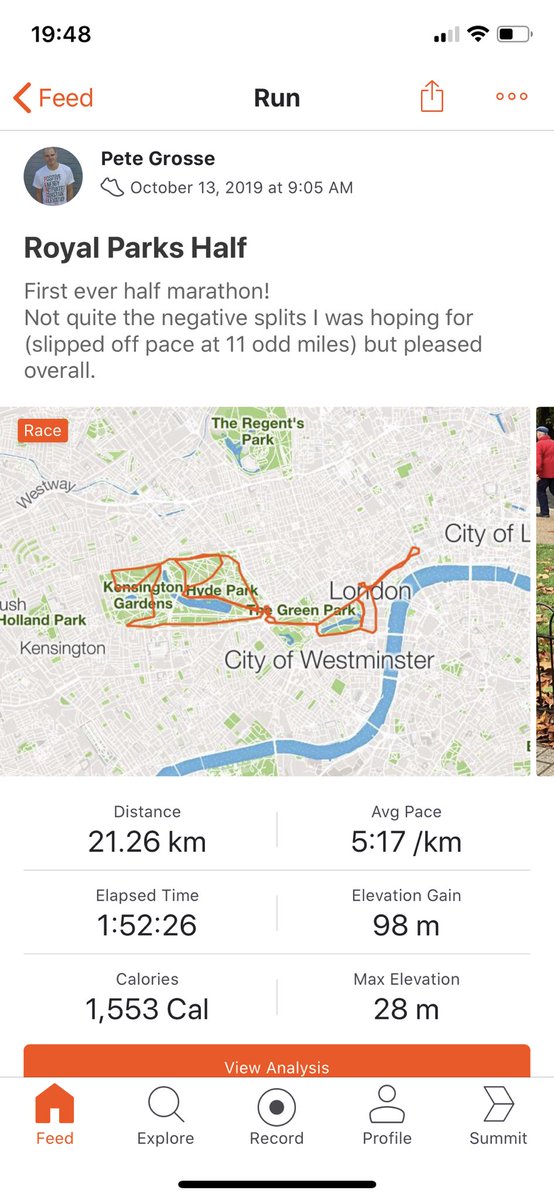 Of course I’m no Kipchoge or Kosgei but thank you so much to all of you that supported my efforts at <a href="/RoyalParksHalf/">Royal Parks Half</a>. So pleased to have been able to <a href="/smashitforshine/">Smash it For Shine</a> and raise over £1100 for the incredible <a href="/ShineCancerSupp/">Shine Cancer Support</a>.