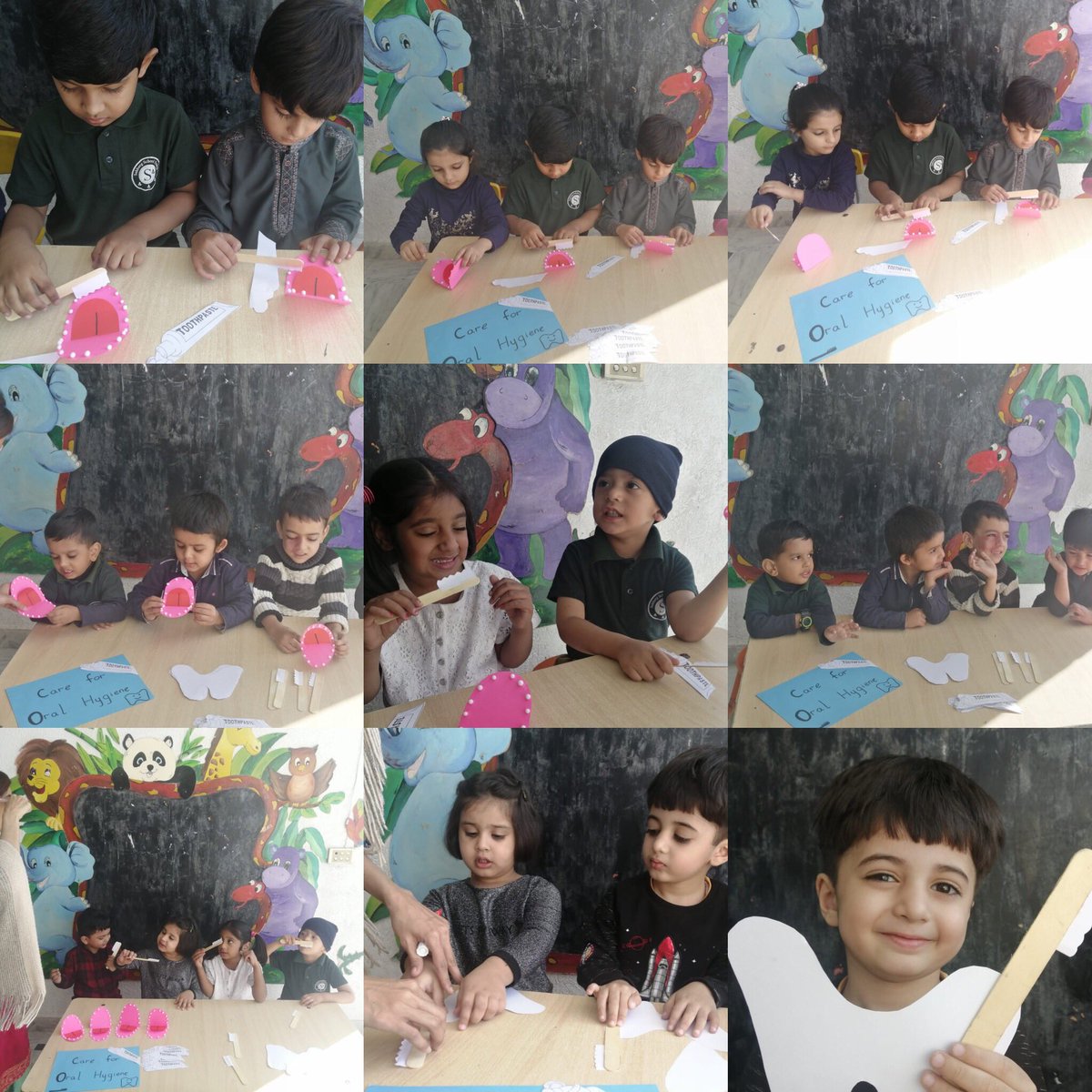 sehbergschool's tweet photo. Reinforcing Oral Hygiene and vocabulary enrichment activity in the class by actual dental care material ( toothbrush, toothpastes, floss and mouth wash).
🙂 https://t.co/u2qBUz5rRQ