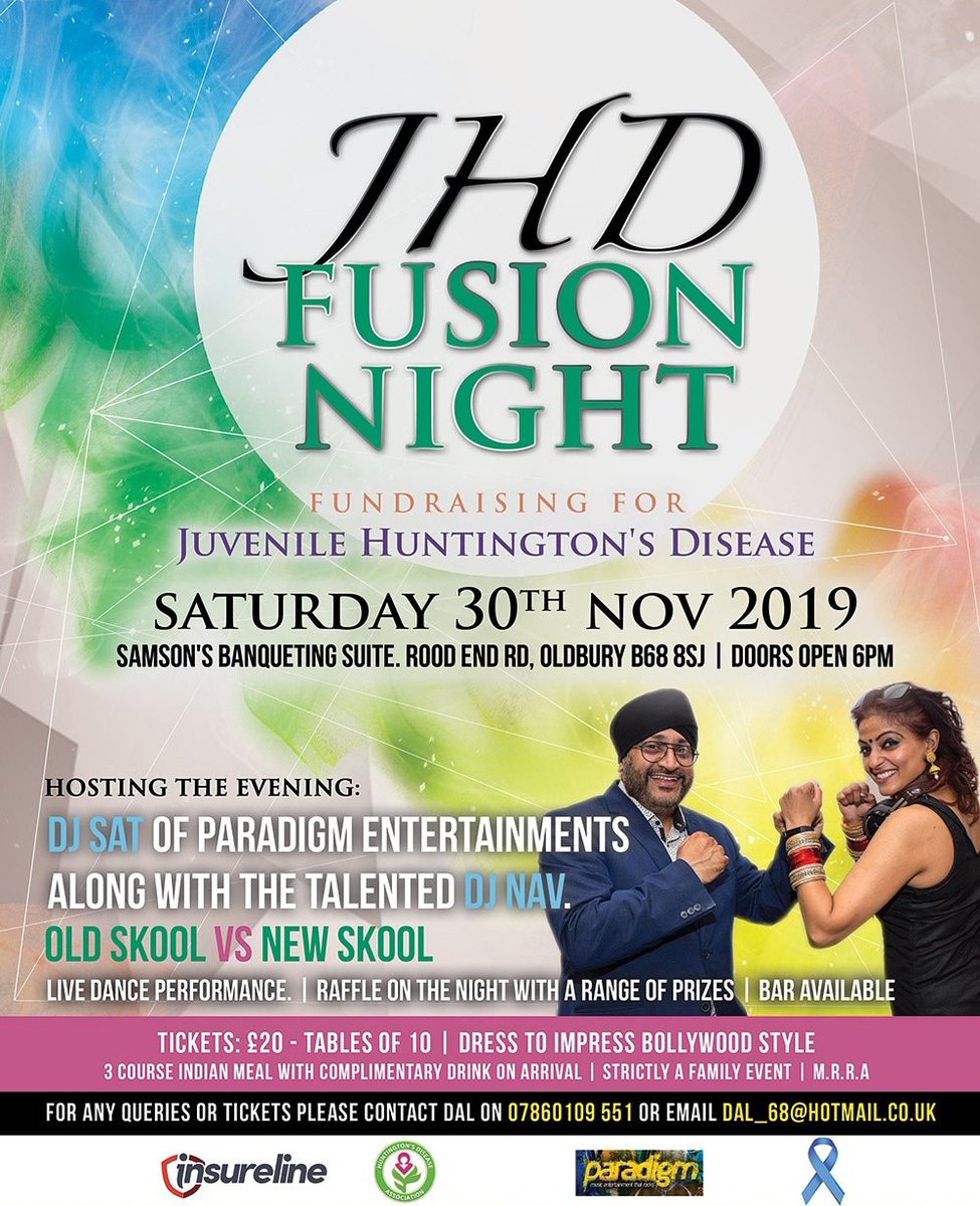 Raising awareness of funds for Juvenile Huntingdon Disease on Sat 30th Nov 2019. Book your tickets now for this family event