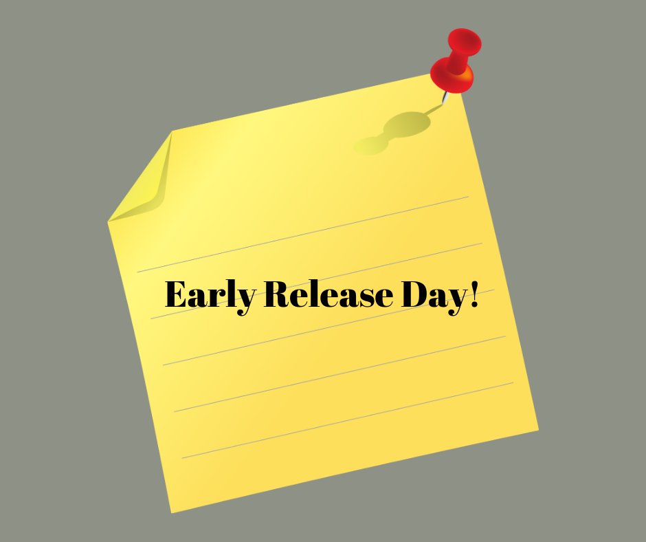 REMINDER: Wednesday, October 23, 2019 is an early release day. Students in grades K-5 will be dismissed at 2pm; students in grades 6-8 will be dismissed at 1pm. There will be no afternoon classes for Wehde students.