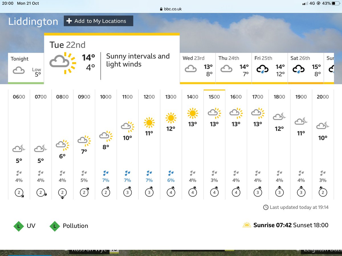 Weather booked for tomorrow 😀