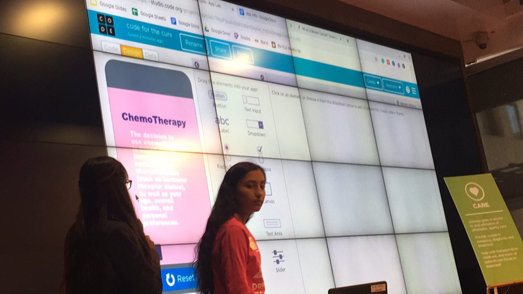 vkajones's tweet image. Pick a type of treatment. s’s @AnnRichardsStar are #coding4thecure @AISDSupt #hourofcode2019 #codingforgood  using @codeorg AppLab @SusanGKomen @kelsey_erwin @aisdtdt @AISDGifted @kdhodges18 @AustinISD_OID @LBJPrincipal @briana_castano