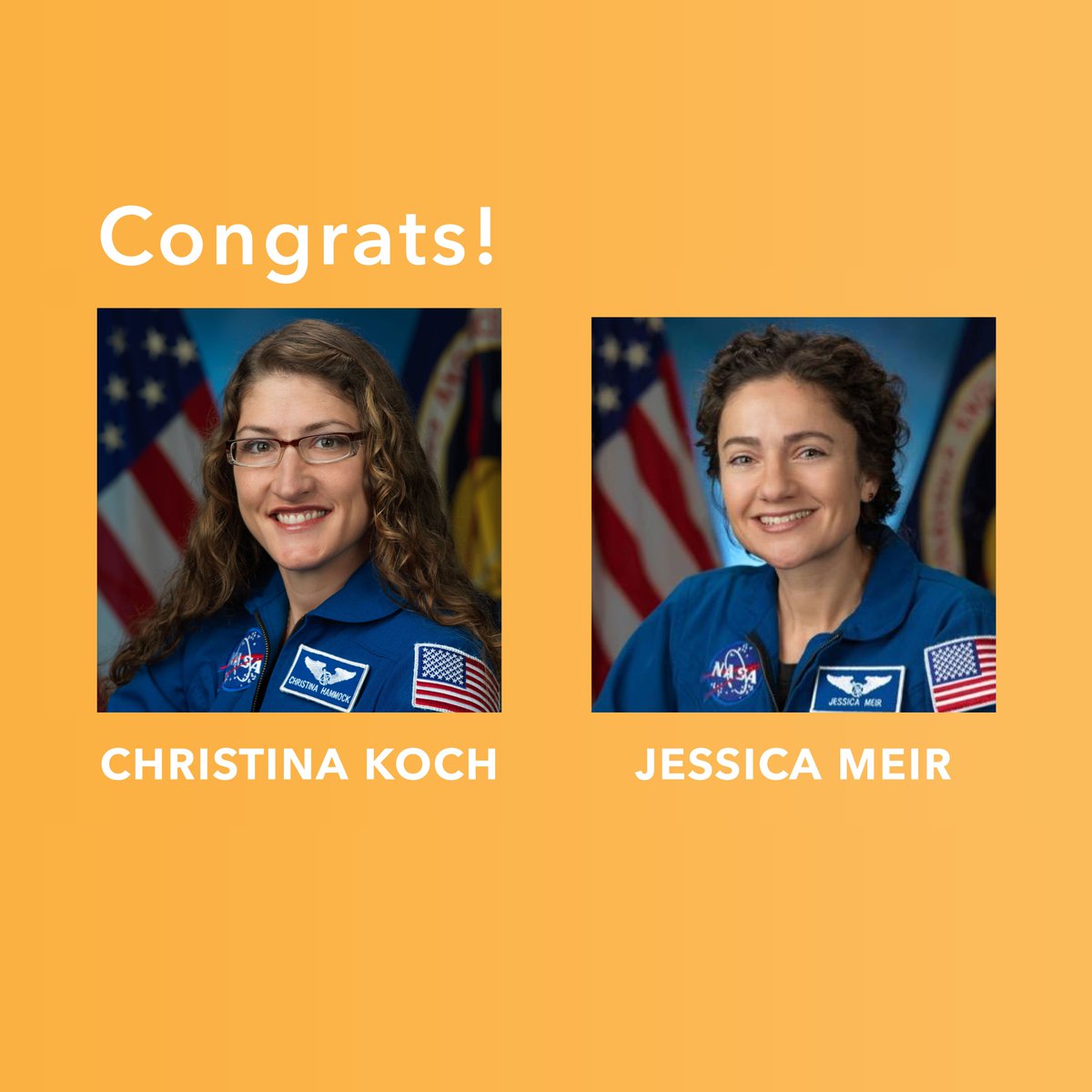 SmartLab_tweets's tweet photo. Congrats on your first #allfemalespacewalk, @Astro_Christina and @Astro_Jessica! And thank you for inspiring us to keep reaching for the stars! No doubt, your bravery and strength will inspire more kids to study #STEM! https://t.co/ybPHkxd5La