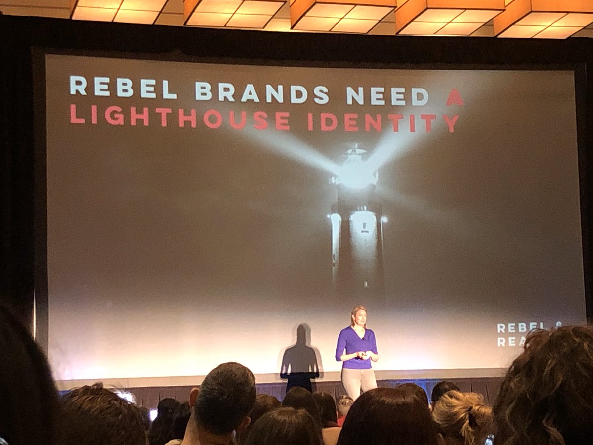 JScottMarketing's tweet photo. Amazing talk on brave brands from Nicola Smith of Rebel &amp; Reason at #DSBOS. Disruptive branding is the path forward. https://t.co/TVOe9MVXS5