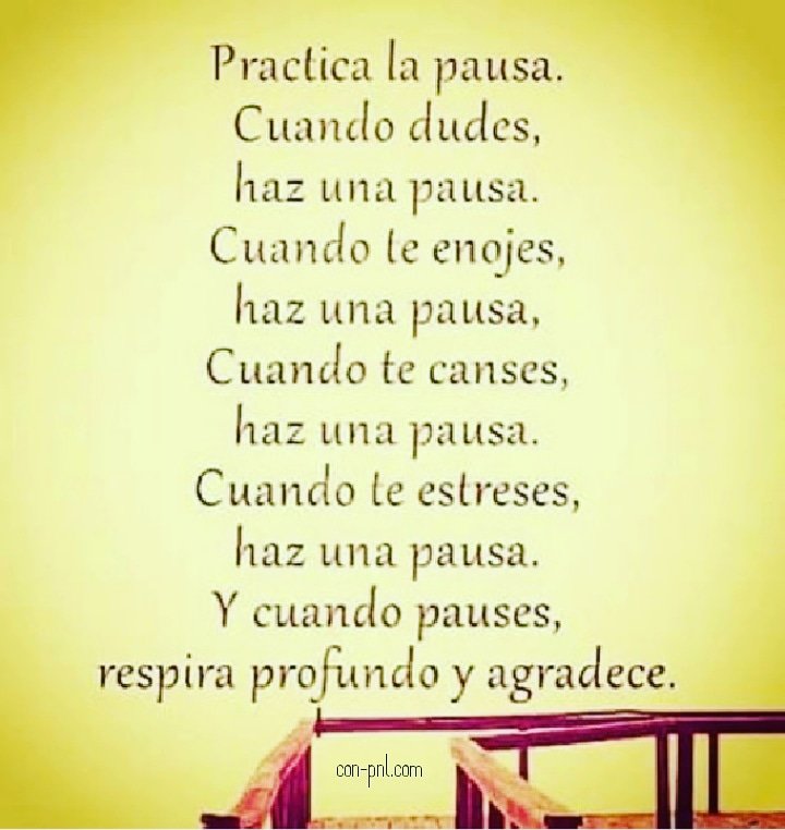 solucionespnl's tweet photo. Cuando no puedas más, una pausa para descansar, agradecer y continuar.
#poder #pausa #descansar #agradecer #continuar #dudar #enojarse #cansarse #estresarse #vida #felicidad #coaching #pnl #inteligencia #emocional #inteligenciasocial #inteligenciafinanciera #sermejor #serfeliz https://t.co/9bhFA7WK6J