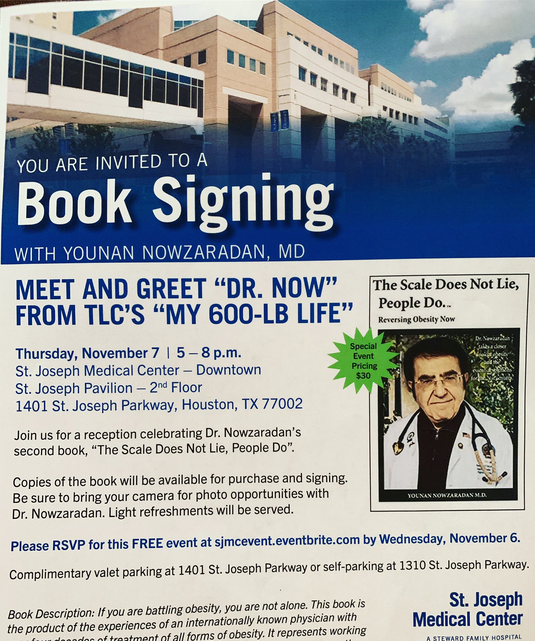Melissa D Morris on X: Have you heard? Dr. Younan Nowzaradan will be doing  a book signing in Houston! RSVP for this FREE event at    / X