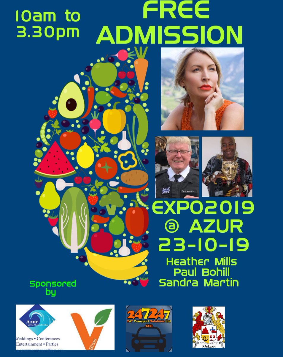 Looking forward to welcoming <a href="/VBitesFoods/">VBites Foods</a> CEO Heather Mills,  <a href="/paulbohill1/">Paul Bohill</a> &amp; @sandragogglebox to #Expo2019 <a href="/Azurbythesea/">AzurMarinaPavilion</a> on 23-10-19. <a href="/moresussex/">More Radio</a> <a href="/bbcsoutheast/">BBC South East</a> <a href="/Hastingsinfocus/">In Focus Podcasts</a> <a href="/HastingsObs/">Hastings Observer</a> <a href="/brightonargus/">Brighton Argus</a> <a href="/itvmeridian/">ITV News Meridian</a> @Visit1066 <a href="/hastings247/">247 Taxis & Coaches</a> <a href="/FSBSouthEast/">FSB South East</a> <a href="/Conqueror_BNI/">Conqueror BNI</a>