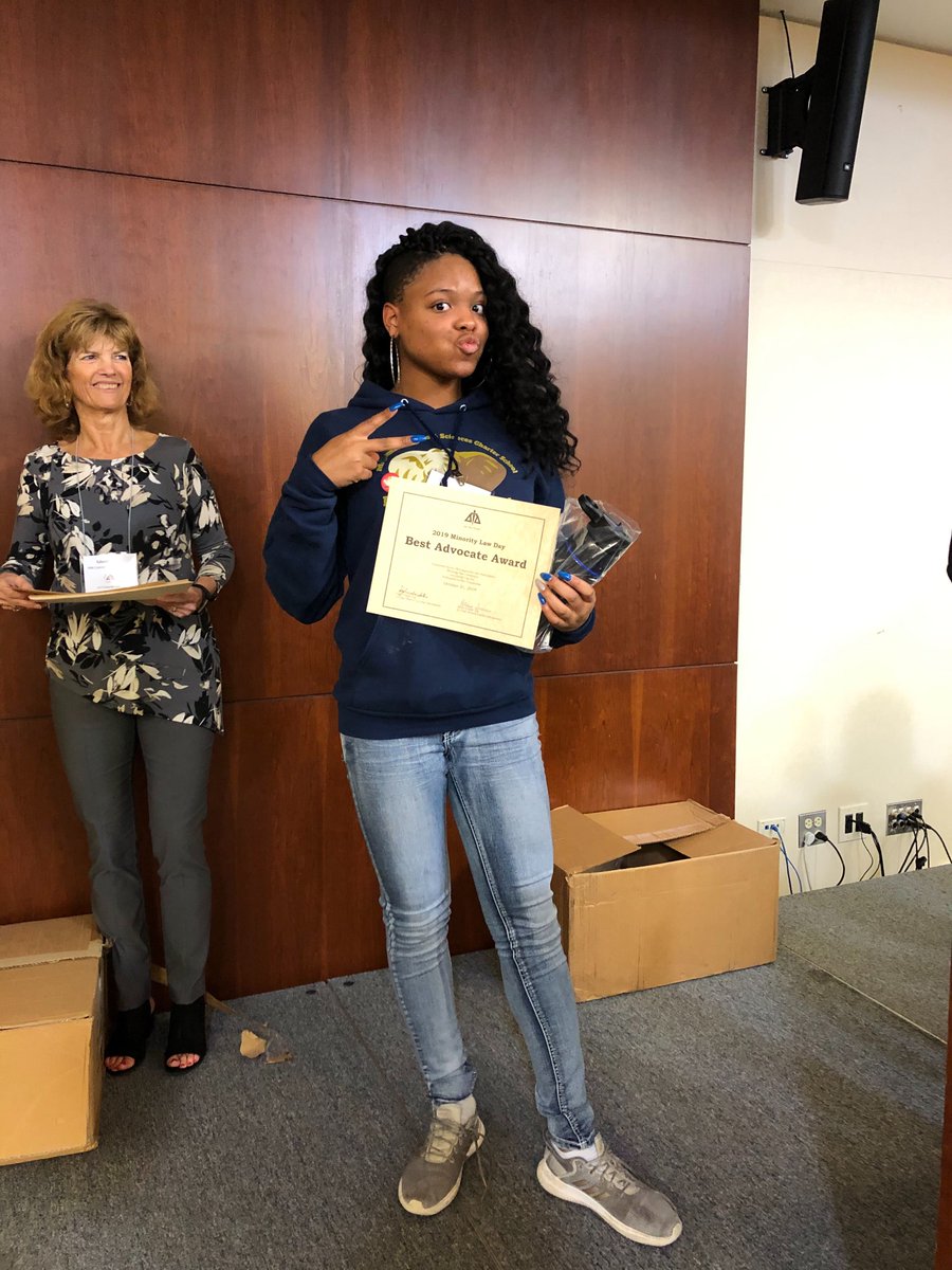 Look out, @pabarassn , Vaux is coming up.  Madonna and Asia took home some hardware as Best Advocates at today's Minority Law Day. #youthcourt #BlackExcellence #law #justice #PhlEd