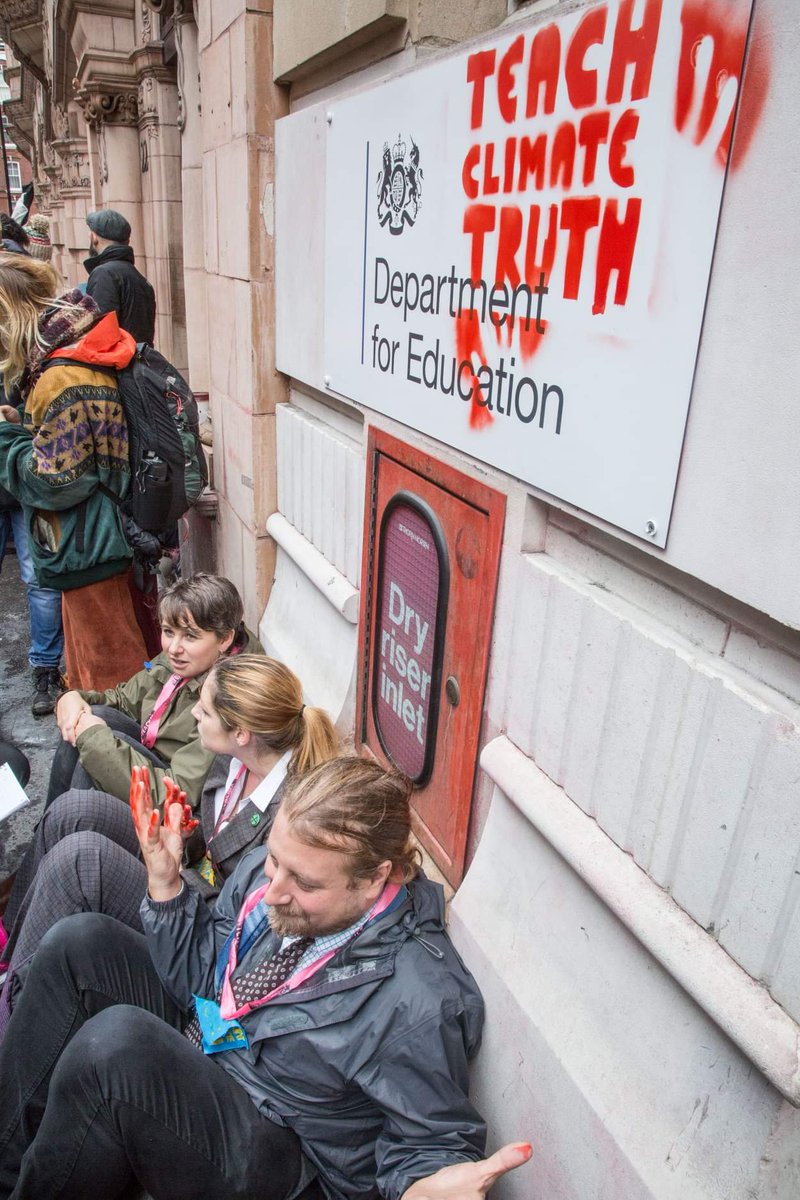 Three teachers spray "TEACH CLIMATE TRUTH" on the the front of the Department for Education. No arrests made due to the Department not wanting to press charges. They do not want to raise the alarm and the profile of their inaction on confronting this within our curriculum.