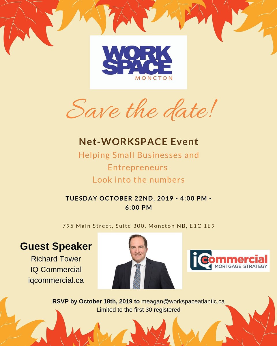 WS_Moncton's tweet photo. POSTPONED! Until later date,  details to follow
#Workspacemoncton #networking #community #downtownmoncton https://t.co/CyLIzR0mvG