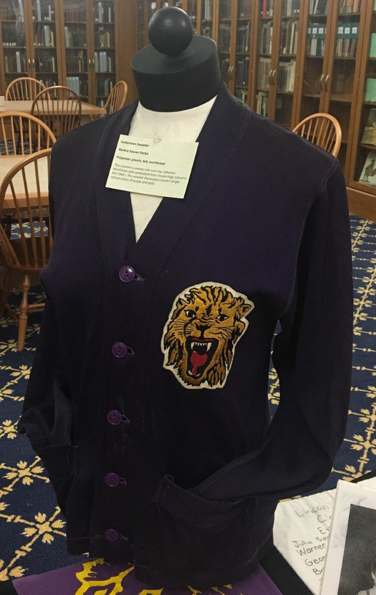 RiceLib's tweet photo. Come to ArchivesFest to learn about Lincoln High School in Evansville during the 20th century. Thank you to the @EVV_AAM for letting us use these items! #USIarchives https://t.co/J625NredLF