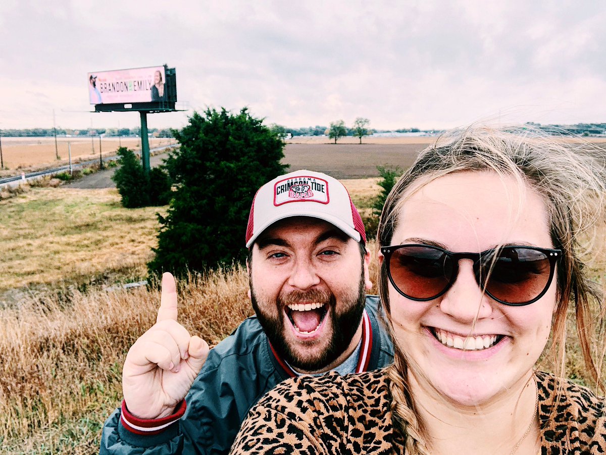BAdamsOnTheAir's tweet photo. Hey look Ma I made it. If you’re traveling on 65 South check out the billboard on your left hand side just before the Edinburgh Outlet Mall. #BrandonAndEmily @korncountry1003 https://t.co/lnPgyBNvfP