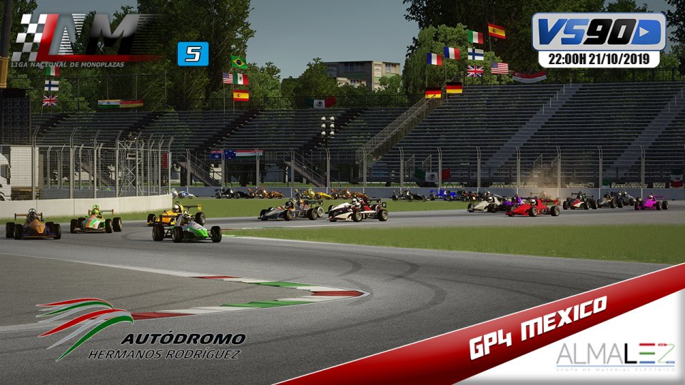 club_simracing's tweet photo. ✔️Comienza la semana 4 de LNM @club_simracing.

Hoy tendremos la categoría más pequeña con los #LNM5 en pista.

Circuito: Hermanos Rodriguez (Mexico)
Hora: 22:00h
Directo: https://t.co/d9IwiXtRIv

Colabora: #Almalez https://t.co/gSxC2Iewzr