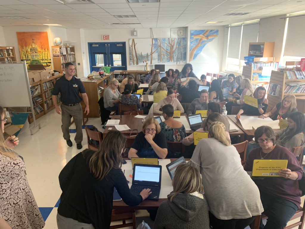 PS56R's tweet photo. Our teachers engaged in data analysis with #uftteachercenter and our paras in PD with Donny Swanson and Kathryn Triano @SIBOD31 #sitcac @FollowCSA https://t.co/Jnjy6OJn5Z