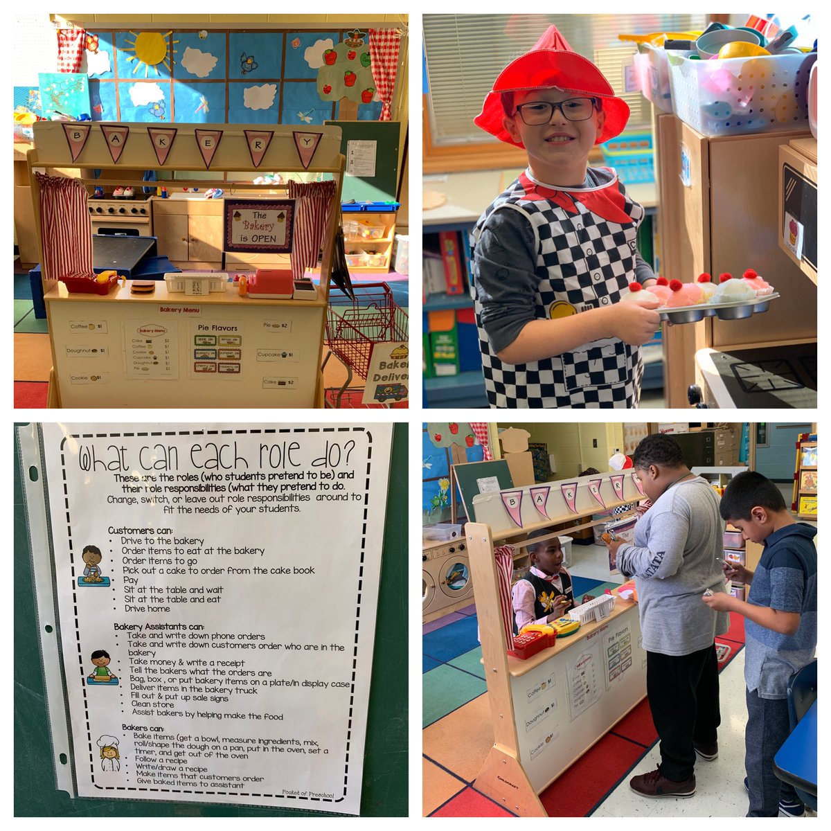 MrsFisco's tweet photo. A class favorite, the bakery, is open for business once again! #lifeskills #learnthroughplay #socialskills https://t.co/UsSa90Ytck