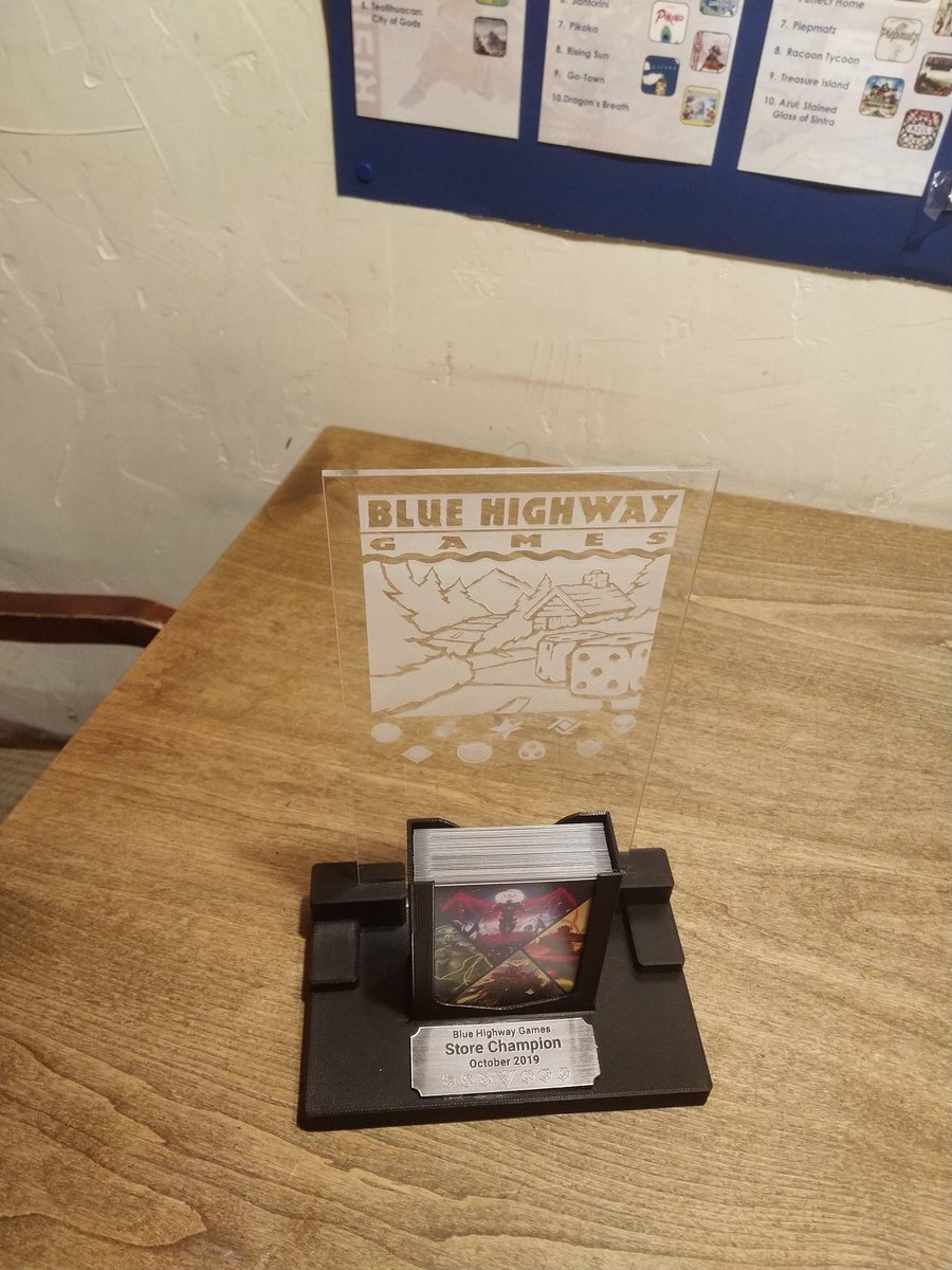 ArceixDesign's tweet photo. This past Saturday, Blue Highway Games in Seattle held their Keyforge Store Championship and the winner took home a trophy made by Arceix Design! Congrats to David on winning the competition! We look forward to working with BHG in the future! #Keyforge #Competition https://t.co/3UUsWDyI3A