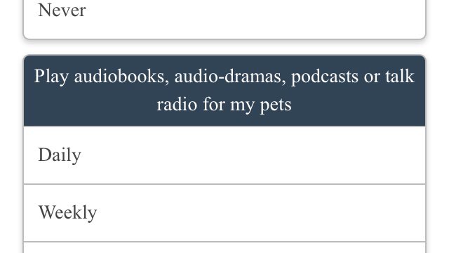 TheSpeedOfWit's tweet photo. An Audible survey has me rethinking my level of humanity. #whodoesthat #shouldidothat https://t.co/T8XNgqocIg