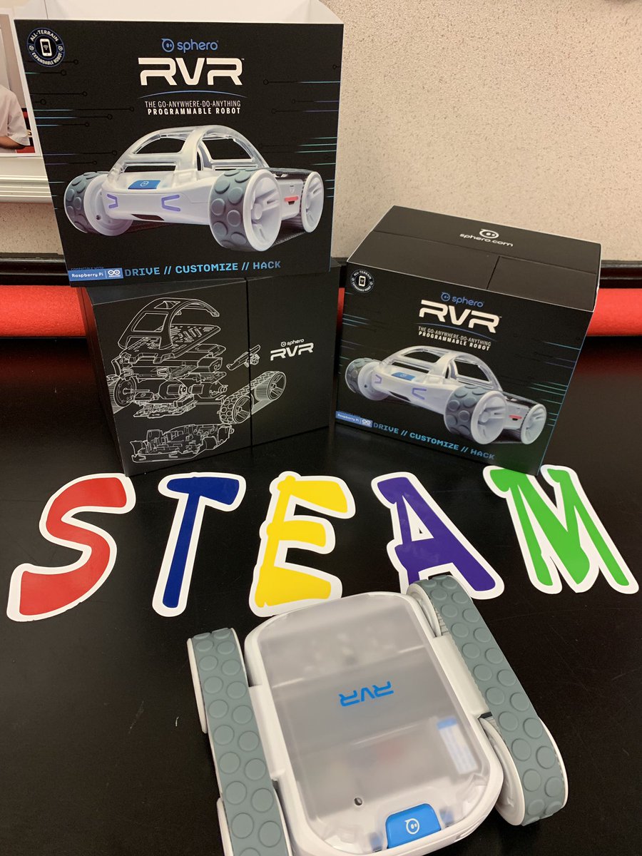 They arrived today! We have been anxiously awaiting our new RVR programmable robots! So excited to use them with our Raspberry Pi. #Sphero #RaspberryPi #LinwoodLeads #VisaliaUSD