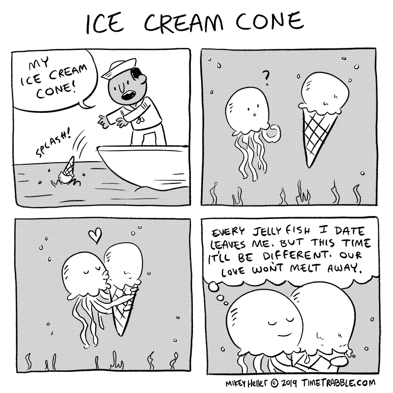 i drew a comic about an ice cream cone 