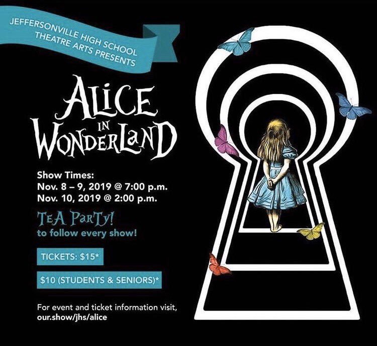 JHSTheatre_'s tweet photo. Hey everyone , JHS Theatre presents you you Alice in Wonderland! Come out you don’t want to miss this. It’s going to be wonderful 🥰🦋. https://t.co/3tXMzhFt8D