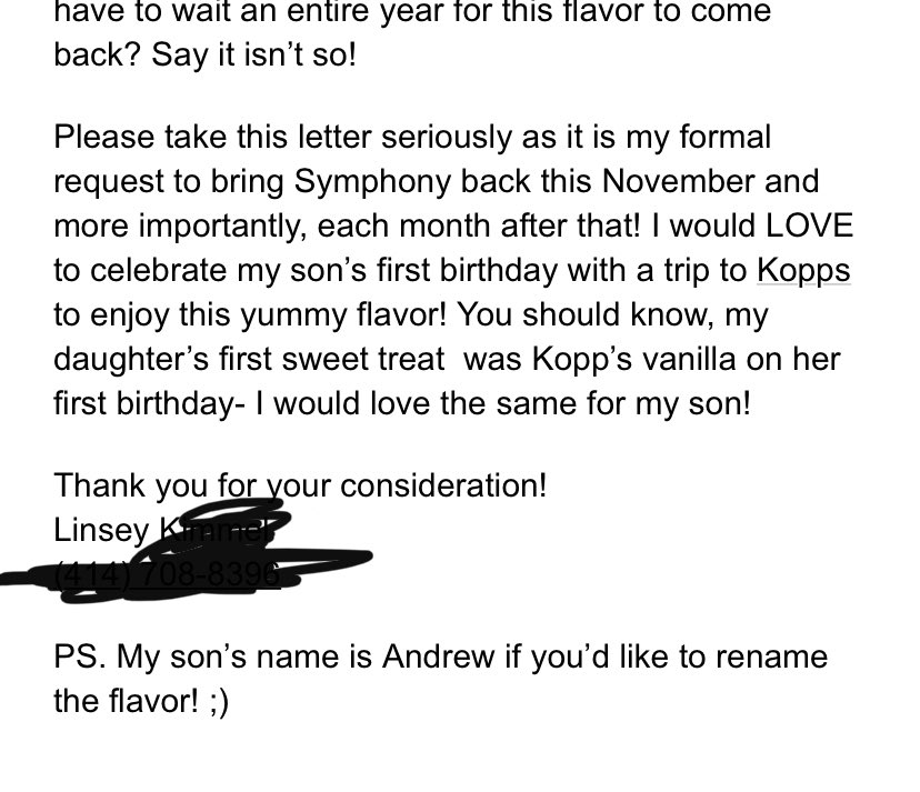 lbkimmel's tweet photo. Hey @koppscustard did you get my letter? I shared it with my students last week @milwaukeejds as an example of persuasive writing! We are semi-patiently waiting for a response! 🍦 🍦 #bringbacksymphony #itsbeenayear #postpartumcraving #authenticwriting https://t.co/byvnrqqpoW