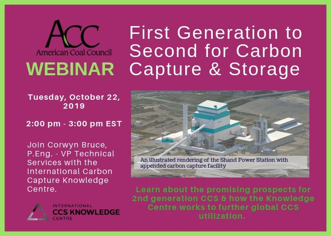 ccsknowledge's tweet photo. Last day to register! Join @CaptureCorwyn on @AmericanCoal Q&amp;A Webinar explaining how the 1st Gen #CCS facility on a coal-fired power plant has proven CCS technology &amp; how learnings informed the 2nd Gen study to show reduced costs &amp; greater efficiency. https://t.co/FrULrET8Y8. https://t.co/ug640QqaU0